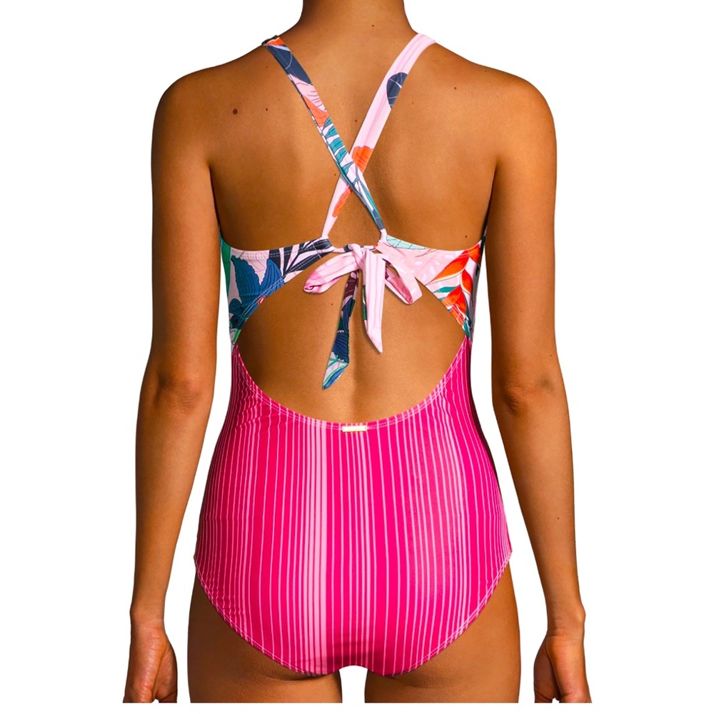 Nicole Miller Blush Floral One Piece Swimsuit Pink Size 10 NWT